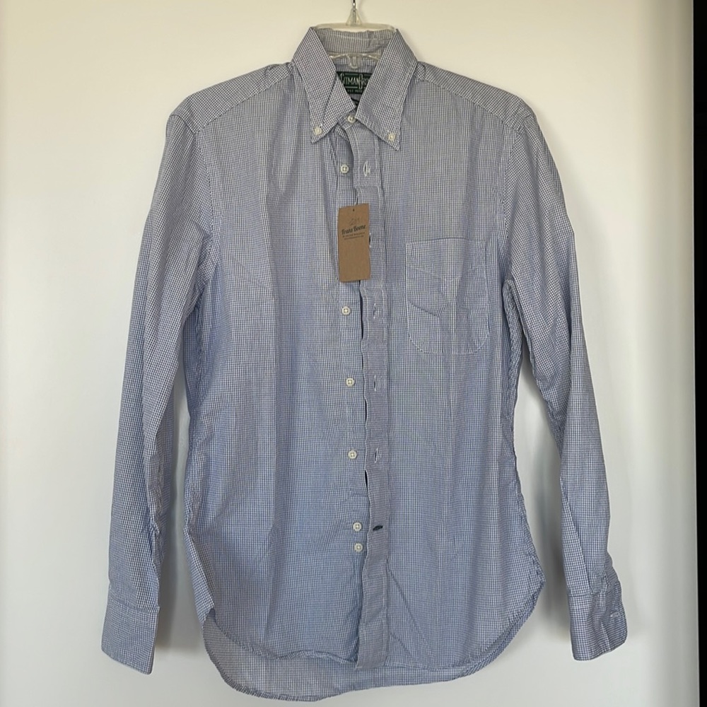 Gitman Bros Vintage X Frans Boone button down shirt blue check size small